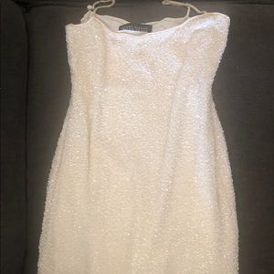 Ellen Tracy white beaded semi formal dress